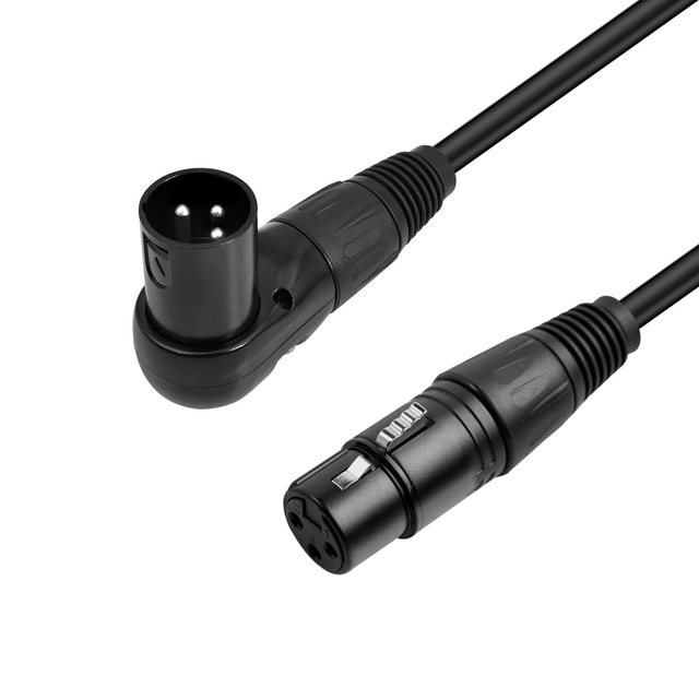 8M Shielded 90 Degree XLR Male XLR Female Converter Cable 3PIN Jack Audio Cable for Microphone Mixer Projector Camera Car RCA