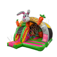 Château gonflable sur le thème du lapin de qualité commerciale maison de rebond toboggan Combo usine fête d'enfants personnalisée location en plein air