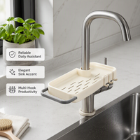 Étagère de rangement modulaire pour savon, à fixer sur robinet, design évidé pour une drainage rapide