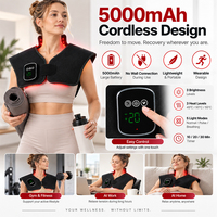 Cape de thérapie par lumière rouge chauffante à marque privée, rechargeable, pour le haut du dos et les épaules, enveloppement de photobiomodulation par lumière rouge
