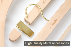 LINDON Massivholz Kleiderbügel mit Breiten Schultern in Natur, Individuelles Modedesign, Kleiderständer aus Holz, Anzugbügel - Product Image 5