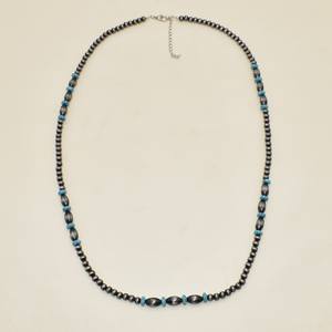 पश्चिमी शैली के गहनों की लंबी श्रृंखला पत्थर टर्नक्विज़ नावाजो मोती के हार उपहार काउगर्ल कैलिफोर्निया - Product Image 6