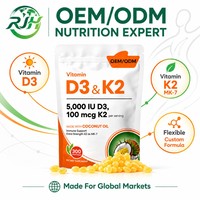 Gélules OEM/ODM de Vitamine D3 5000 UI et K2 100 mcg avec Huile de Coco, 300 unités – Complément Alimentaire pour le Soutien Immunitaire