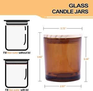 ขวดแก้วสีน้ำตาล/อำพันสำหรับเทียน ขนาด 300 มล./10 ออนซ์ (6 ชิ้น/กล่อง) - ฝาไม้สนธรรมชาติ, จัดส่งภายใน <span class=keywords><strong>3</strong></span> วัน & บรรจุภัณฑ์ลูกฟูก EPE - Product Image 2