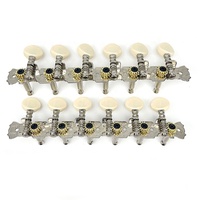 Accordeurs chromés 6L6R pour guitare acoustique à 12 cordes, chevilles d'accordage pour mandoline, mécaniques à double trou