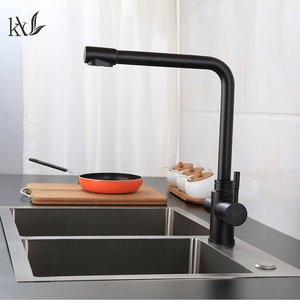 YaKe RVS Kraan Dubbele Hendel met Gezuiverd Water Spoelbakkraan 360 Graden Draaibare Spatvrije Spoelbakkraan voor de Keuken - Product Image 1