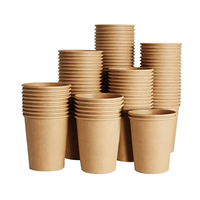 SIUQ Lot de 400 gobelets en papier kraft épais non blanchis de 8 oz, jetables, modernes, étanches, robustes, pour boissons chaudes/froides, fêtes et maison