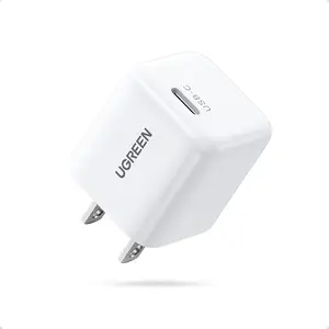 UGREEN Mini 20W USB C Charger White PD Fast Charger Block USB-C Power Adapter Square design for iPhone