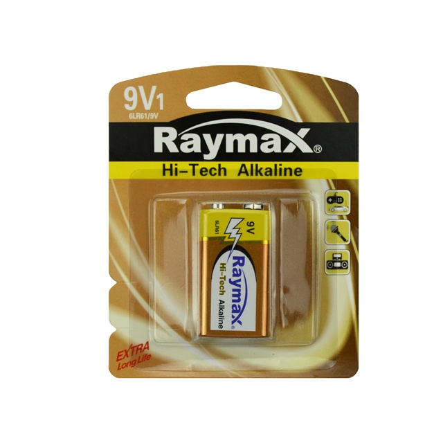 Excellent  Performance Raymax Hi-Tech 6LR61 9V Super Alkaline Battery  for Smoke Detector