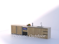 Mueble de Cocina para Barbacoa de Exterior en Línea Recta