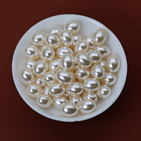 Perles de verre naturelles 6-14 mm, matériaux DIY, perles en forme de riz, perles lâches, haute brillance, presque parfaites, demi-trou, vente en gros, blanc crème