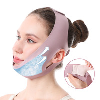 Nouveau Masque Facial V-Line Amélioré à Compression Glacée, Gel Rafraîchissant Doux et Hypoallergénique, Bandeau de Lifting de la Ligne du Menton pour Réduire le Double Menton