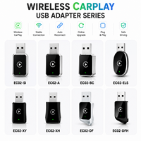 Adaptor Mini Wired to Wireless CarPlay Android Auto, USB Type C Plug and Play CarPlay Box Mendukung Kontrol Mobil Asli