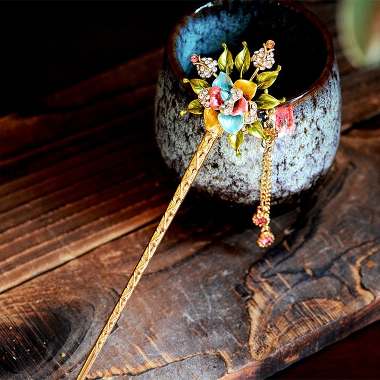 Vintage Floral Hair Fork Amazon.com : Arvintas 2 Count Chinese Flower Hair Stick  main image 4