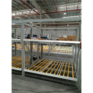 מפעל סיטונאי פלדה מתכווננת מחסן אחסון זרימת מדף הזזה שוטף סוג מערכת מדף שוטף - Product Image 4