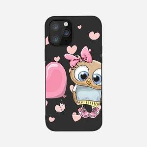 Custom Cute Owl Design TPU Silicone Bag Cover For iPhone 11/12/13/14/15 Pro Max UV Printing Mobile Cell Phone Sublimation Case