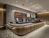Designs de décoration de comptoir de bar de café intelligent avec design d'intérieur de magasin de thé au lait, mobilier de magasin de jus