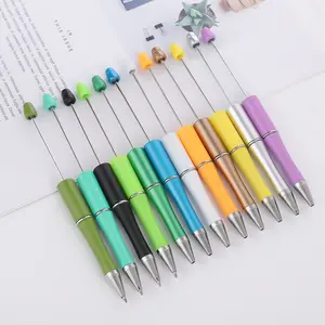 Mega stock DIY beadable pen Kawaii novelty Jewelry decorative charm gift ballpoint pen personalized beaded ballpen with logo