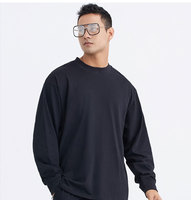 T-shirt décontracté à manches longues pour homme, col rond, 100 % coton, tricoté, respirant, teint uni, de haute qualité, personnalisable, grammage lourd 245 GSM