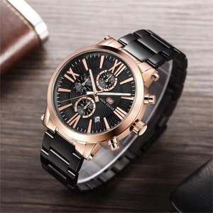 Montre à quartz Drioshipping pour hommes, montres de luxe pour hommes, nouvelle montre chronographe haut de gamme, bracelet en acier, horloge Reloj Hombre - Product Image 3