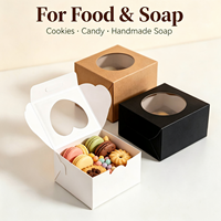 Caja de Papel Kraft Corrugado Rígido con Ventana, Cierre Magnético, Impresión Personalizada, Apta para Alimentos, Embalaje para Regalos, Jabón, Dulces, Galletas y Productos Artesanales