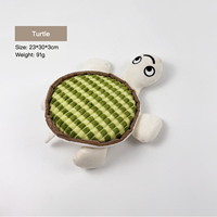 Jouet pour chien en peluche, résistant aux morsures, durable, anti-ennui, mignon, grand, plat, couineur, en forme de tortue de dessin animé, interactif, pour l'exercice et l'usage en intérieur