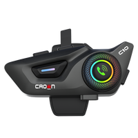 Casque de moto Crown C10 BT 5. 3 sans fil avec batterie haute capacité de 1000Mah
