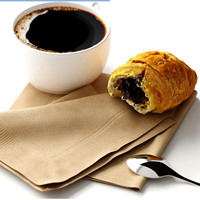 Serviettes de table écologiques jetables en papier kraft brun naturel à 2 plis pour cocktail Serviettes en papier pour le déjeuner Bar à café