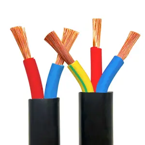 Hot Sale 2.5mm Copper Conductor Insulated Electric Wire Round Fabric Braided Flexible Electrical Cable Solid Wire Cable