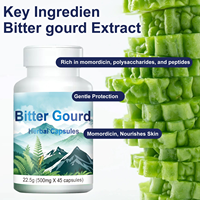 Capsules de Gourd Amer Premium OEM en Gros, 45 Capsules avec Extrait de Gourd Amer et Extrait de Cannelle, Complément Herbal