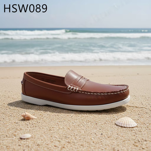 HY, Chaussures mocassins marron artisanales polyvalentes pour les vacances en bord de mer, anti-ampoules, toutes occasions, pour le voyage et les déplacements HSW089 - Product Image 2