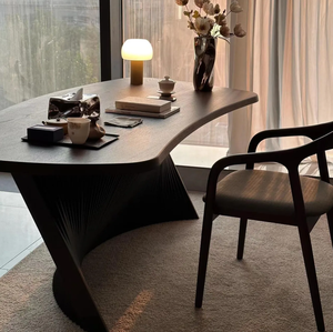 Tavolo da tè di design a forma di ventaglio moderno italiano e minimalista in rovere per casa ufficio tavolo da tè a forma di ventaglio - Product Image 5