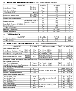 <span class=keywords><strong>10N60</strong></span> TO-220 N Channel <span class=keywords><strong>MOSFET</strong></span> สำหรับแหล่งจ่ายไฟแบบออฟไลน์และไดรเวอร์ LED - Product Image 5