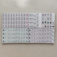 Jeu de Mahjong Américain en Acrylique Vert Tourbillon, 160 Tuiles Imprimées Chapeau de Sorcière, Jeu de Société Thème Magie Noire, Cadeau d'Halloween