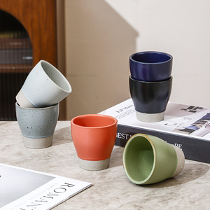 Japanese Style Pottery Tea Cup Stoneware Coffee Cup Retro Clay Cups - Product Image 2