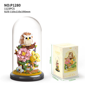 Juegos de bloques de construcción de plástico para niños hechos a mano, bricolaje, cubierta antipolvo, flores para Mascotas, Animales, decoraciones de Panda, juguetes para niños - Product Image 3