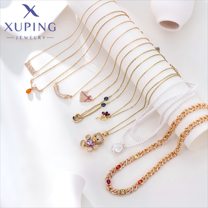 Collar de Cobre Bañado en Oro con Circonita Cúbica Sintética para Mujer, Tendencia de Moda y Éxito de Ventas de <span class=keywords><strong>CoCreate</strong></span> 2025 - Product Image 1