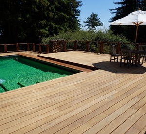 Pregoove Profile Teak Solid Wood Decking Iroko Hardwood Decking - Product Image 3