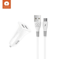 Pengisi Daya Mobil Universal Harga Murah Kualitas Tinggi dengan Kabel USB 5V/2.4A untuk MICRO Type C Earphone 2 Port USB
