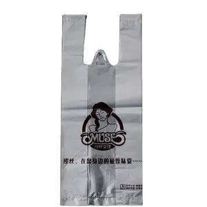 테이크 아웃 식품 야채 소매 포장을위한 도매 플라스틱 쇼핑백 흰색 투명 조끼 가방
