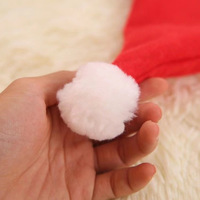 Chapeau de Père Noël en tissu non tissé rouge Articles de décoration de Noël Accessoires de cheveux pour adultes et enfants Chapeau de Père Noël de fête