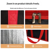 Sac isotherme non tissé avec doublure en aluminium, pliable et portable, pour repas à emporter, sac de conservation de la fraîcheur avec poche à glace, impression LOGO WF021