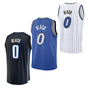 Pria # 0 Jersey Orlando Hitam Kustom Bordir Baju Basket Jahitan Seragam Remaja Pakaian Olahraga Hot-press - Product Image 1