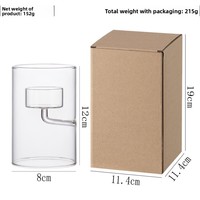 Bougeoir en verre cylindrique de petite taille, artisanal, écologique, imprimé à l'écran, décoration d'intérieur européenne créative