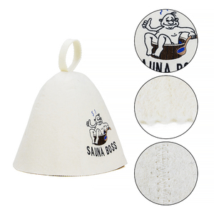 Soyez <span class=keywords><strong>le</strong></span> maître de votre bien-être avec ce chapeau de sauna en pure laine qui s'ajuste à votre tête comme une couronne, tout en favorisant la circulation de la chaleur. - Product Image 1