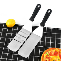 Ustensile de cuisine professionnel en acier inoxydable manche en bois gril de barbecue Pizza Burger Turner plaque chauffante longue spatule en métal pour ustensile