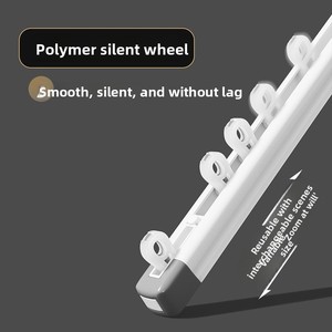 Poulies de rail de rideau en alliage d'aluminium, <span class=keywords><strong>sans</strong></span> <span class=keywords><strong>perçage</strong></span>, à fixation par crochet, <span class=keywords><strong>pour</strong></span> fenêtre en <span class=keywords><strong>baie</strong></span>, à double rail, télescopiques, <span class=keywords><strong>pour</strong></span> <span class=keywords><strong>tringle</strong></span> romaine lisse - Product Image 4