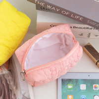 Sac de toilette personnalisé, moelleux, coloré, matelassé, en forme de fleur, pour femmes et filles