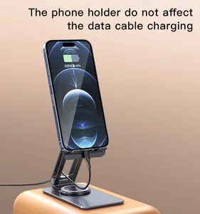 YESIDO New Design 360 Rotating Phone Holder Aluminum Alloy Folding Phone Holder On The Table