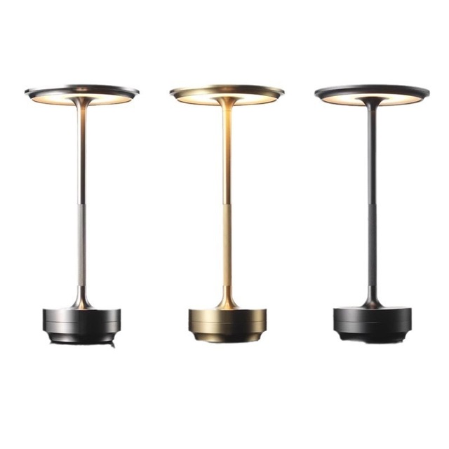 Luxury Modern LED Rechargeable Cordless Table Lamp Indoor Portable Nordic Touch Light Home Hotel Bedside Brass Decor Table Lamp
